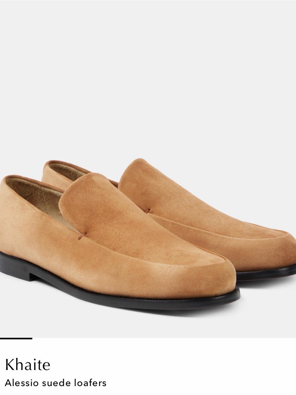 Khaite Suede Slip-On Loafers In Light Brown